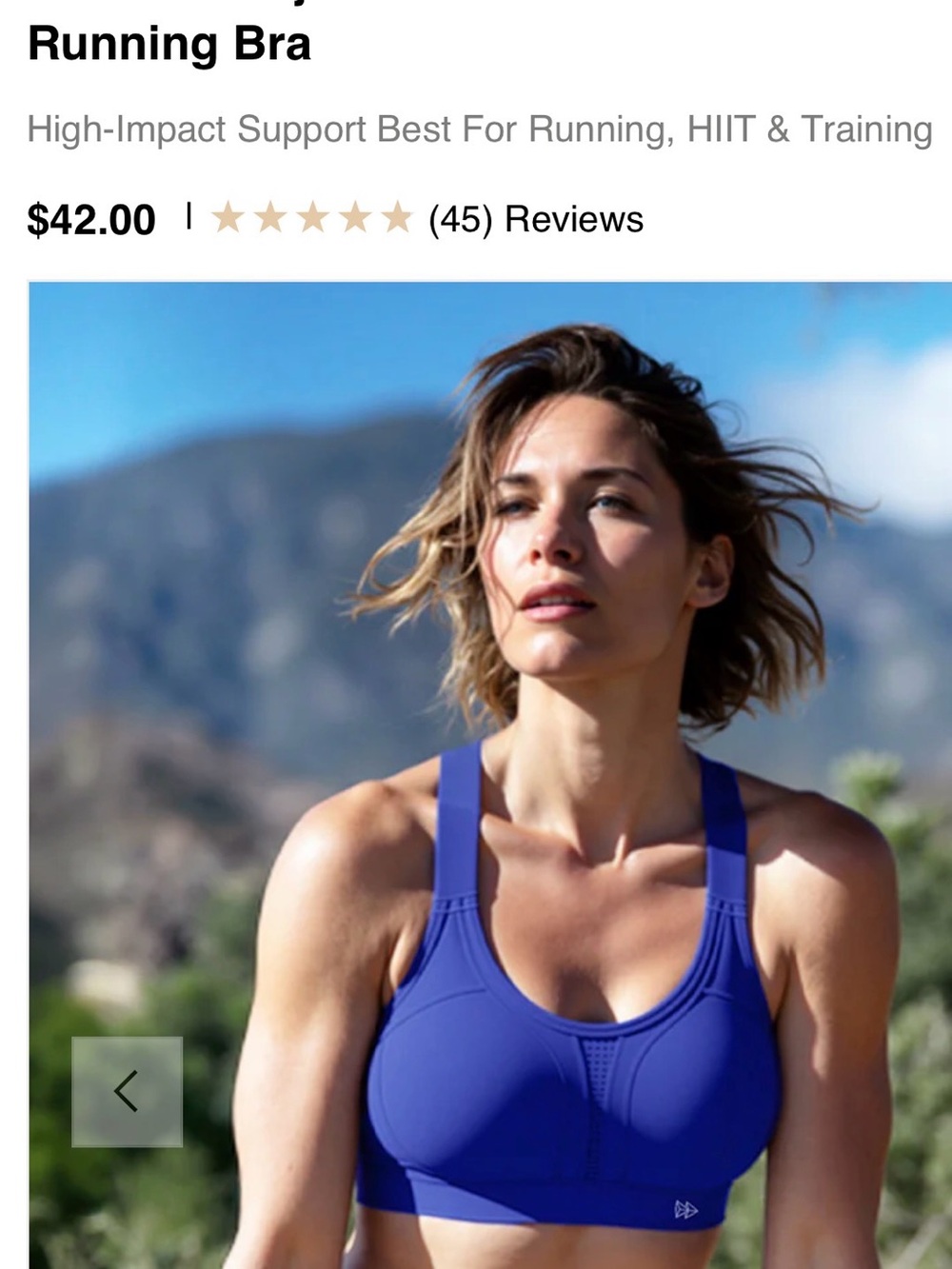 High-Support Royal Blue Sports Bra for Women